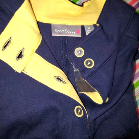 NWOT QVC Sports Savvy blue and yellow shirt - Picture 4 of 6